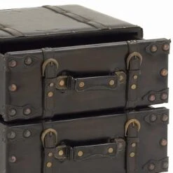 28" Black Faux Leather Traditional Chest -Michaels Decor Sale D317173S 4