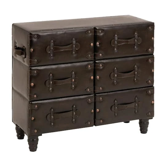 32" Black Faux Leather & Cedar Traditional Chest 4 32" Black Faux Leather & Cedar Traditional Chest - Image 2