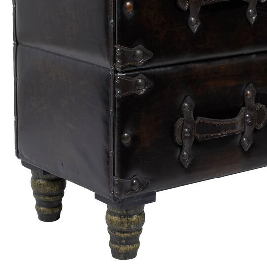 32" Black Faux Leather & Cedar Traditional Chest 7 32" Black Faux Leather & Cedar Traditional Chest - Image 5