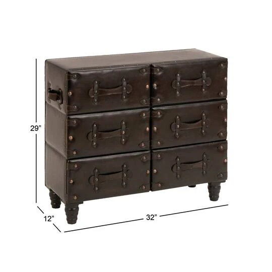 32" Black Faux Leather & Cedar Traditional Chest 8 32" Black Faux Leather & Cedar Traditional Chest - Image 6