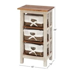 29" White Farmhouse Rattan Storage Unit -Michaels Decor Sale D317227S 5