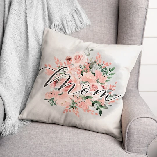 Mom Floral Throw Pillow 5 Mom Floral Throw Pillow - Image 3
