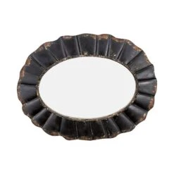 Hello Honey® 31" Black Oval Scalloped Metal Mirror -Michaels Decor Sale D318798S 2