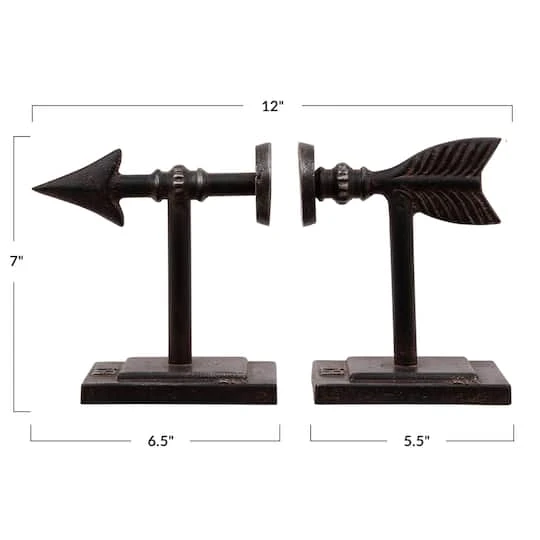 Hello Honey® Bronze Arrow Cast Iron Bookends Set 5 Hello Honey® Bronze Arrow Cast Iron Bookends Set - Image 3