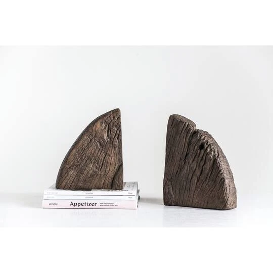 Hello Honey® Found Wood Wheel Cog Bookends Set 6 Hello Honey® Found Wood Wheel Cog Bookends Set - Image 4