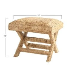 Hello Honey® 18.5" Wood & Water Hyacinth Woven Stool -Michaels Decor Sale D319951S 7