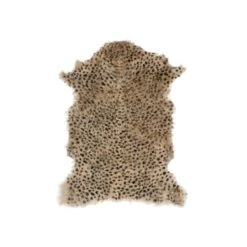Hello Honey® Leopard Print Goat Fur Rug, 24" X 36"