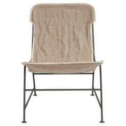 Hello Honey® Reclined Linen Sling Chair With Metal Frame