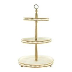 Hello Honey® 30.5" Decorative Oval 3-Tier Wood Tray With Handle 13 Hello Honey® 30.5" Decorative Oval 3-Tier Wood Tray With Handle -Michaels Decor Sale D320361S 2