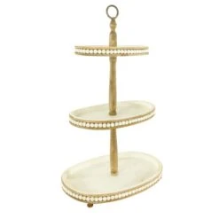 Hello Honey® 30.5" Decorative Oval 3-Tier Wood Tray With Handle 18 Hello Honey® 30.5" Decorative Oval 3-Tier Wood Tray With Handle -Michaels Decor Sale D320361S 7