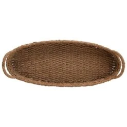 Hello Honey® 32" Decorative Oval Woven Seagrass Tray With Handles -Michaels Decor Sale D320499S 2