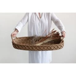 Hello Honey® 32" Decorative Oval Woven Seagrass Tray With Handles -Michaels Decor Sale D320499S 4
