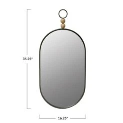 Hello Honey® Black Oval Metal Wall Mirror With Wood Beads -Michaels Decor Sale D321331S 6