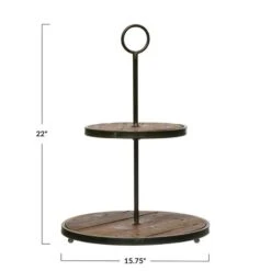Hello Honey® Decorative Wood & Metal 2 Tier Tray 15 Hello Honey® Decorative Wood & Metal 2 Tier Tray -Michaels Decor Sale D321419S 6