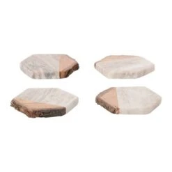 Hello Honey® 4" Hexagon Marble & Acacia Wood Coasters Set -Michaels Decor Sale D321462S 3