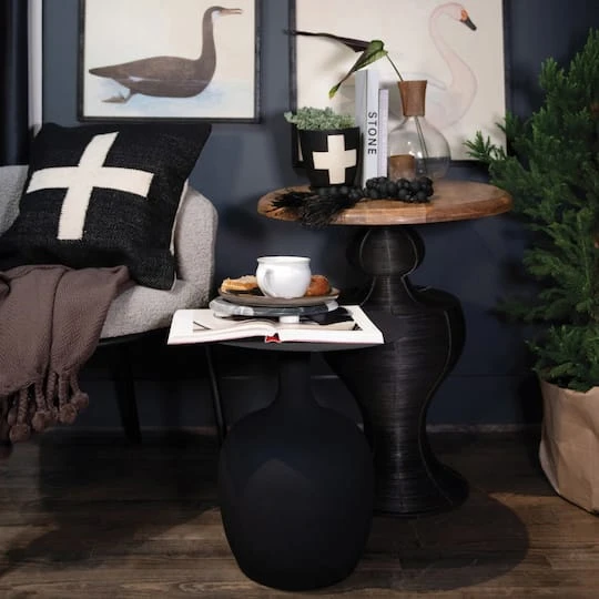 Hello Honey® 18" Black Metal Textured Table 5 Hello Honey® 18" Black Metal Textured Table - Image 3