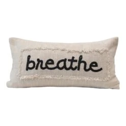 Hello Honey® Cream & Charcoal Embroidered Breathe Pillow