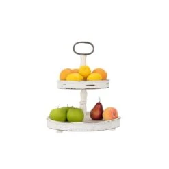Hello Honey® 18.5" Distressed Cream Wood 2-Tier Tray -Michaels Decor Sale D321935S 2