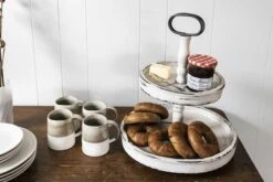 Hello Honey® 18.5" Distressed Cream Wood 2-Tier Tray -Michaels Decor Sale D321935S 22