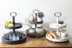 Hello Honey® 18.5" Distressed Cream Wood 2-Tier Tray -Michaels Decor Sale D321935S 24