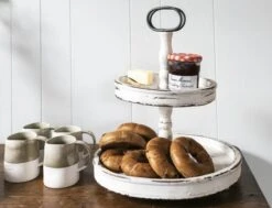 Hello Honey® 18.5" Distressed Cream Wood 2-Tier Tray -Michaels Decor Sale D321935S 26