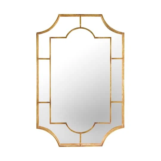 Hello Honey® 36" Vintage Metal Framed Wall Mirror Gold 4 Hello Honey® 36" Vintage Metal Framed Wall Mirror Gold - Image 2