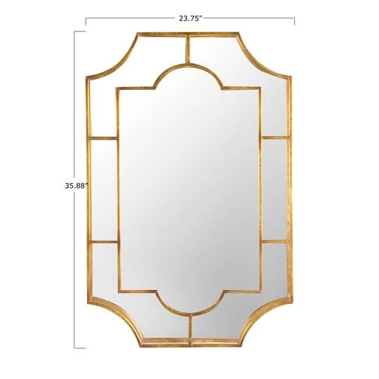 Hello Honey® 36" Vintage Metal Framed Wall Mirror Gold 8 Hello Honey® 36" Vintage Metal Framed Wall Mirror Gold - Image 6