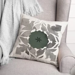 Gray & Green Medallion Throw Pillow 7 Gray & Green Medallion Throw Pillow -Michaels Decor Sale D349873S 2