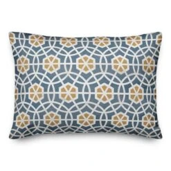 Blue & Yellow Circle Hex Throw Pillow