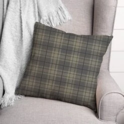 Dark Gray Plaid Throw Pillow -Michaels Decor Sale D349889S 2