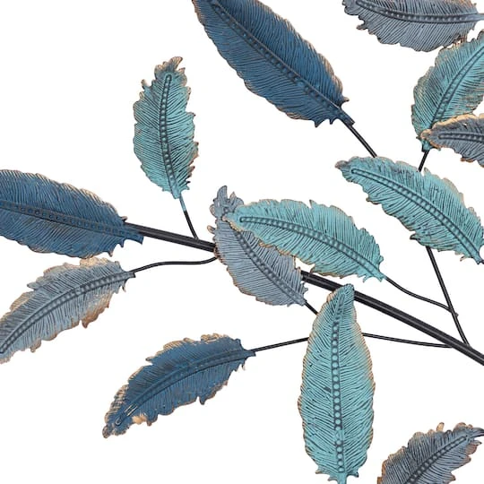 Blue Metal Leaf Traditional Wall Decor 7 Blue Metal Leaf Traditional Wall Decor - Image 5