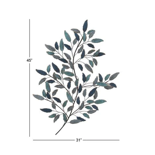 Blue Metal Leaf Traditional Wall Decor 10 Blue Metal Leaf Traditional Wall Decor - Image 8