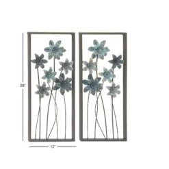 Blue & Gray Framed Floral Metal Wall Accent, 2ct. 10 Blue & Gray Framed Floral Metal Wall Accent, 2ct. -Michaels Decor Sale D352705S 6