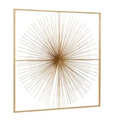 CosmoLiving By Cosmopolitan Gold Iron Modern Wall Décor -Michaels Decor Sale D352720S 2