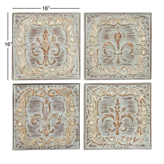 Brass Metal Fleur De Lis Wall Décor Set 8 Brass Metal Fleur De Lis Wall Décor Set - Image 6