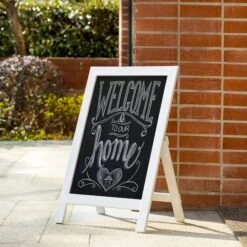 Glitzhome® 30" White Wood Chalkboard -Michaels Decor Sale D353158S 2