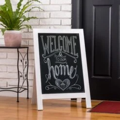 Glitzhome® 30" White Wood Chalkboard -Michaels Decor Sale D353158S 3