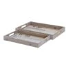 Brown Wood Coastal Tray Set 2 Brown Wood Coastal Tray Set -Michaels Decor Sale D361676S 1
