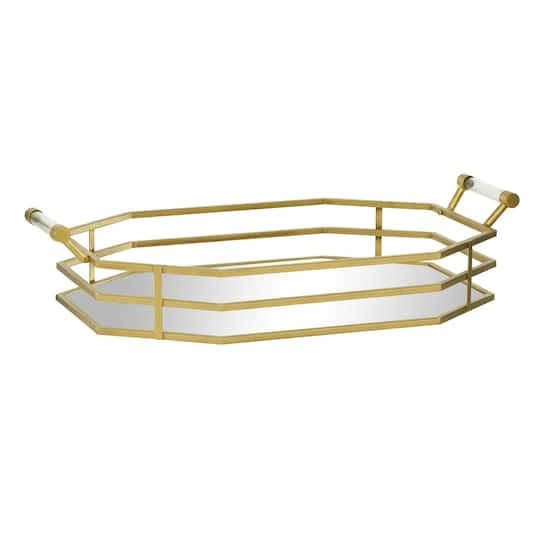 CosmoLiving By Cosmopolitan 27" Gold Metal Glam Tray 5 CosmoLiving By Cosmopolitan 27" Gold Metal Glam Tray - Image 3