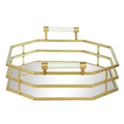 CosmoLiving By Cosmopolitan 27" Gold Metal Glam Tray 12 CosmoLiving By Cosmopolitan 27" Gold Metal Glam Tray -Michaels Decor Sale D361679S 3