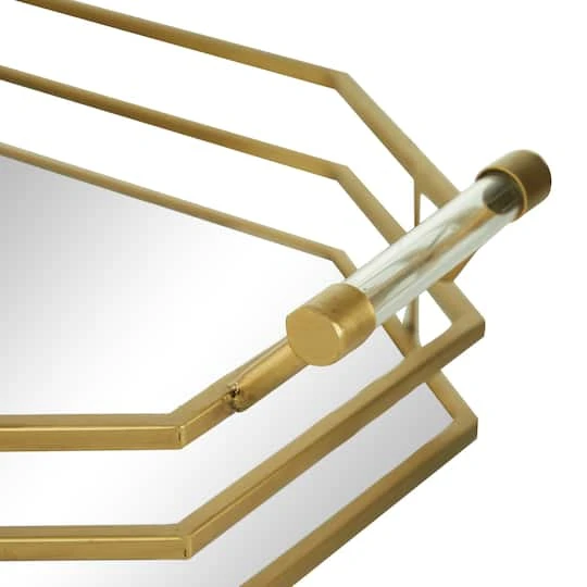 CosmoLiving By Cosmopolitan 27" Gold Metal Glam Tray 7 CosmoLiving By Cosmopolitan 27" Gold Metal Glam Tray - Image 5