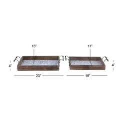 Natural Brown Wood Farmhouse Tray Set -Michaels Decor Sale D361687S 6