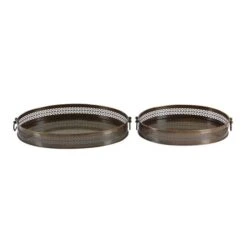 Brown Metal Traditional Tray Set 21 Brown Metal Traditional Tray Set -Michaels Decor Sale D361697S 2