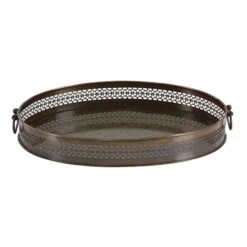 Brown Metal Traditional Tray Set 16 Brown Metal Traditional Tray Set -Michaels Decor Sale D361697S 4