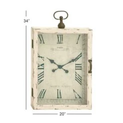 34" White Vintage Wood Wall Clock -Michaels Decor Sale D362069S 6