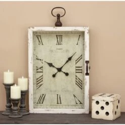 34" White Vintage Wood Wall Clock -Michaels Decor Sale D362069S 7