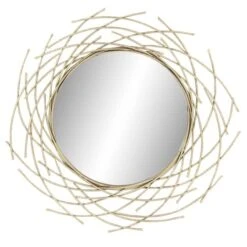 CosmoLiving By Cosmopolitan 39" Gold Glam Metal Wall Mirror