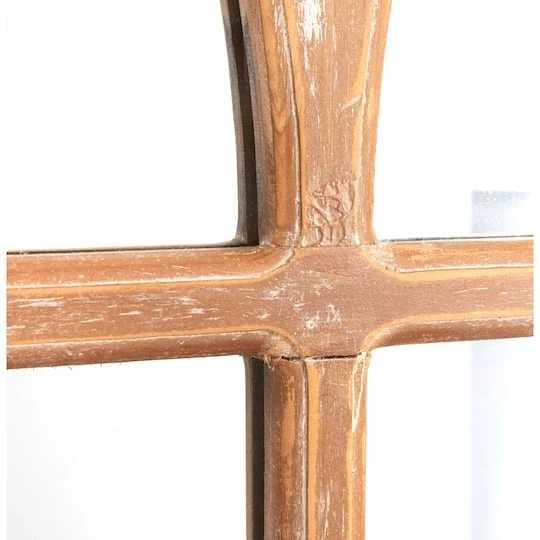 35" Brown Vintage Wood Wall Mirror 7 35" Brown Vintage Wood Wall Mirror - Image 5