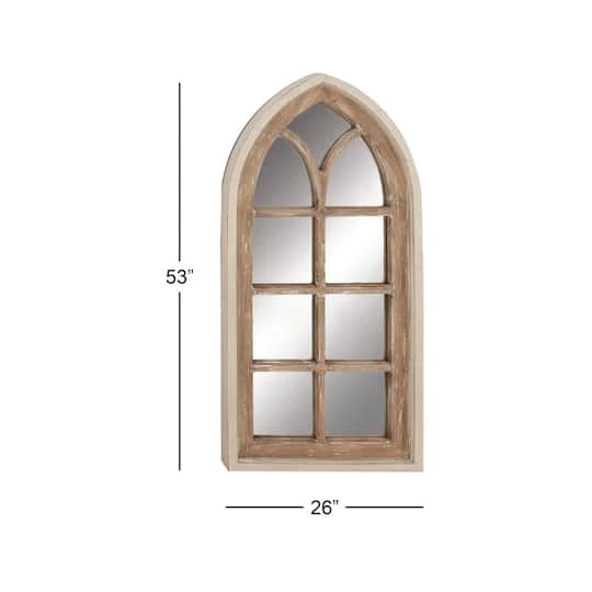 35" Brown Vintage Wood Wall Mirror 11 35" Brown Vintage Wood Wall Mirror - Image 9