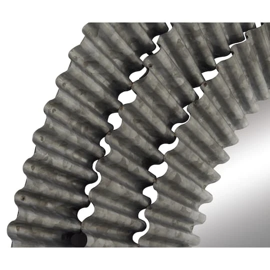 37'' Gray Farmhouse Metal Wall Mirror 6 37'' Gray Farmhouse Metal Wall Mirror - Image 4